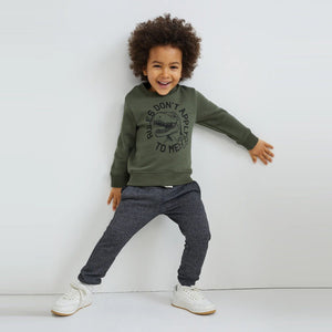 Premium Quality Olive Slogan Soft Fleece Sweatshirt For Kids (121471)