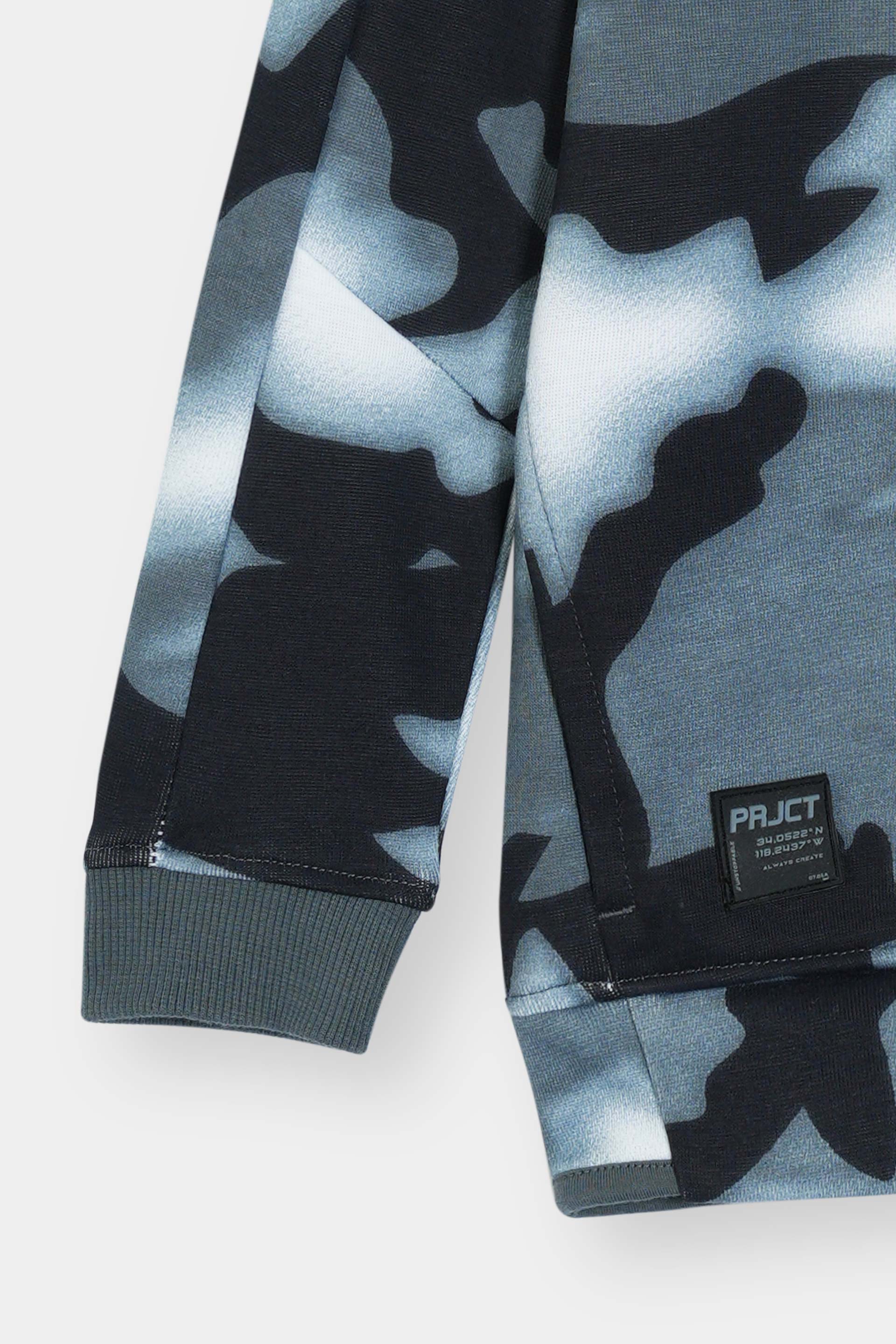 Boys Monochrome Camo Zip-Up Hoodie