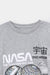 Gray "NASA" Slogan Cotton T-Shirt For Kids