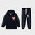 Premium Quality Soft Cotton Graphic Fleece Black Zipper Hoodie Suit For Kids