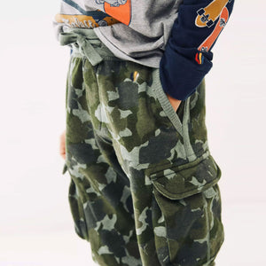 Premium Quality Camouflage Cargo Fleece Jogger Trouser For Kids (121997)