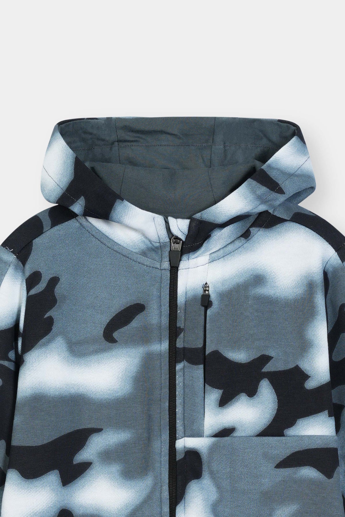 Boys Monochrome Camo Zip-Up Hoodie