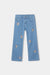 Girls Embroidered Unicorn  Wide Leg Jeans