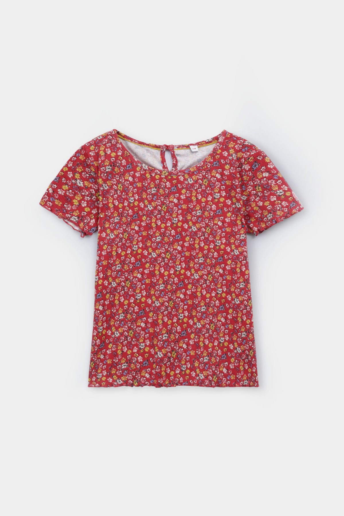 Rib All-Over Rotary Printed Top For Girls