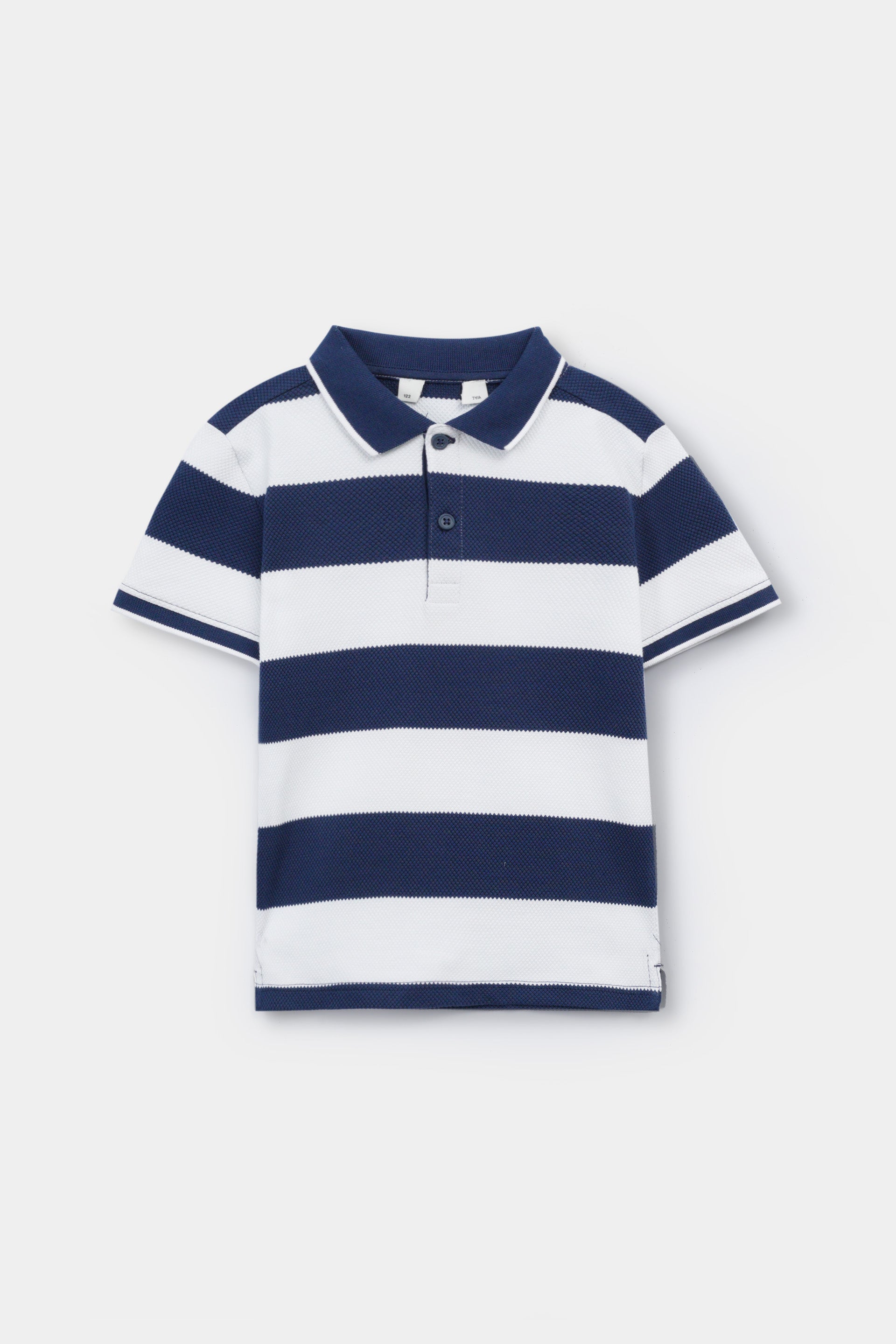 Boys Horizontal Stripes Thermal Soft Polo Shirt