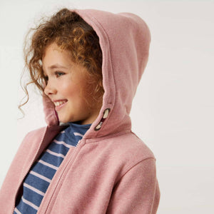 Premium Quality Pink Embroidered Soft Fleece Fur Zipper Hoodie For Girls (121386)