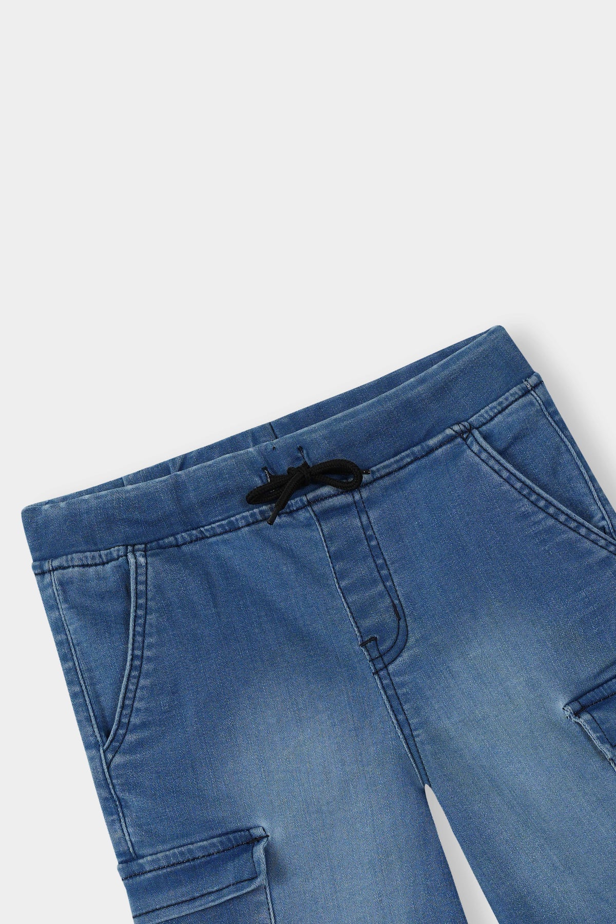 6 Pockets Denim Cargo Shorts