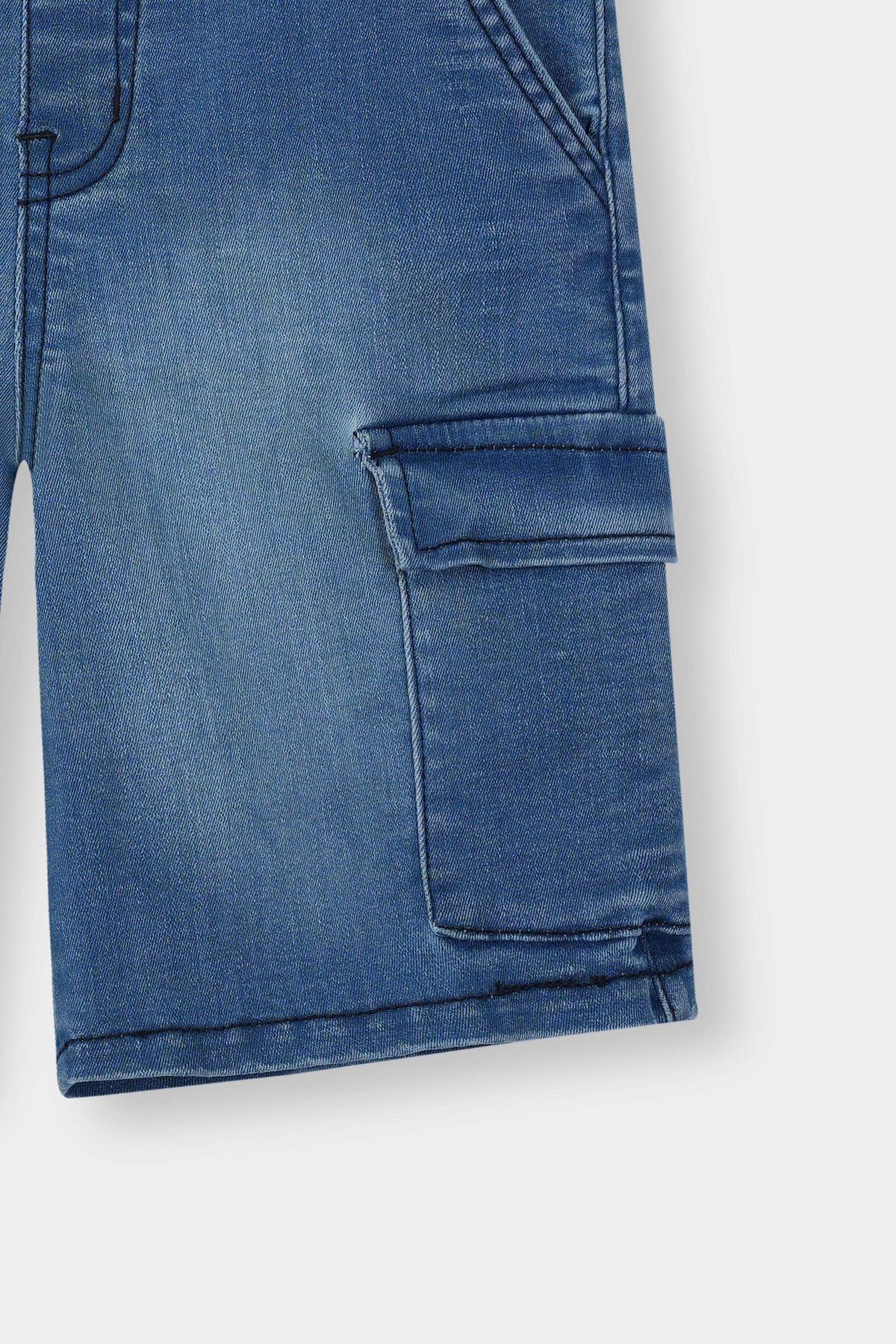 6 Pockets Denim Cargo Shorts