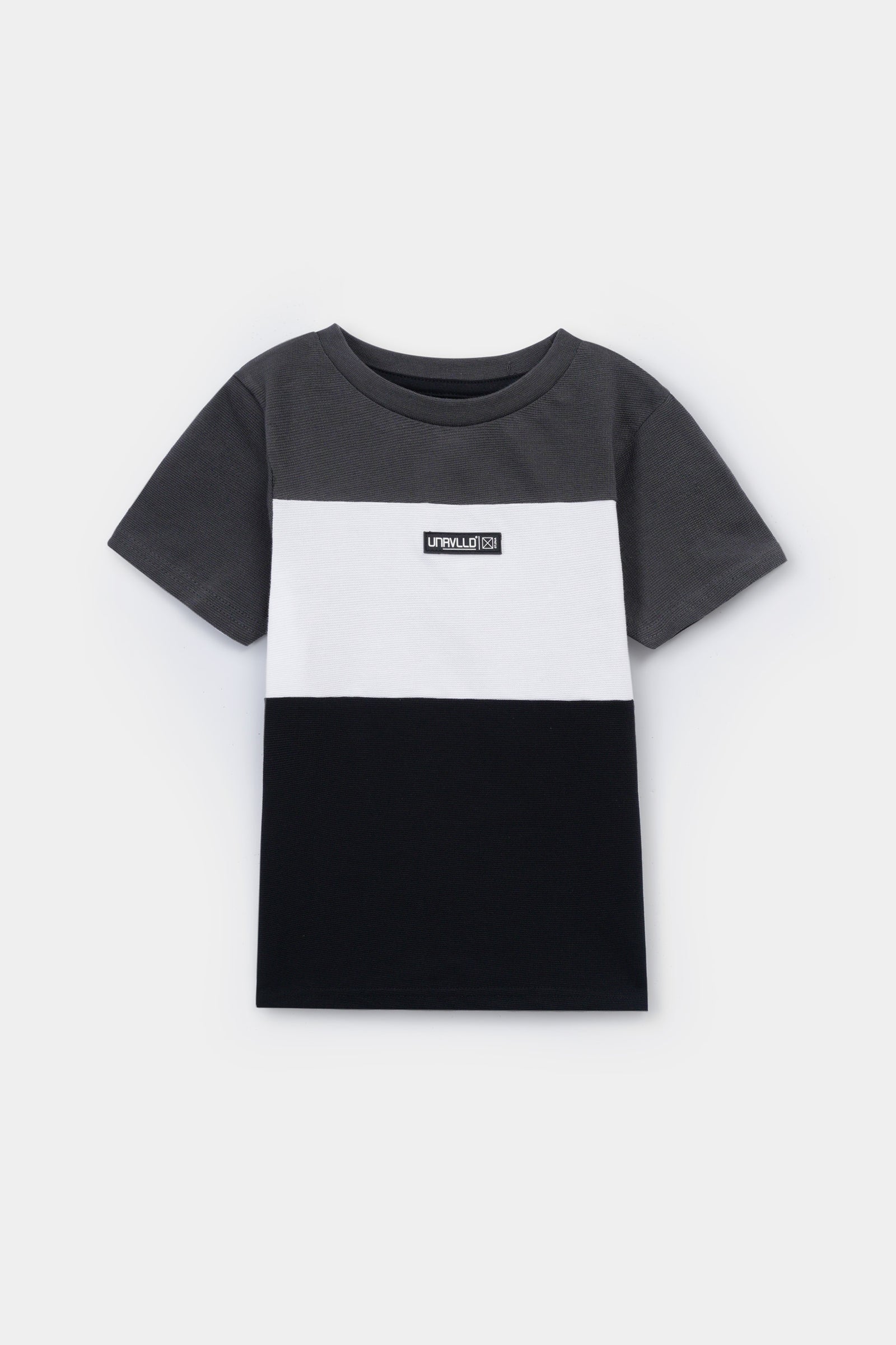 Crew Neck Color Block Soft T-Shirt For Boys