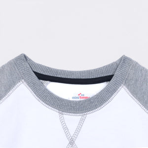 Premium Quality Printed Soft Cotton Raglan Sleeve Fleece Gray Suit For Kids