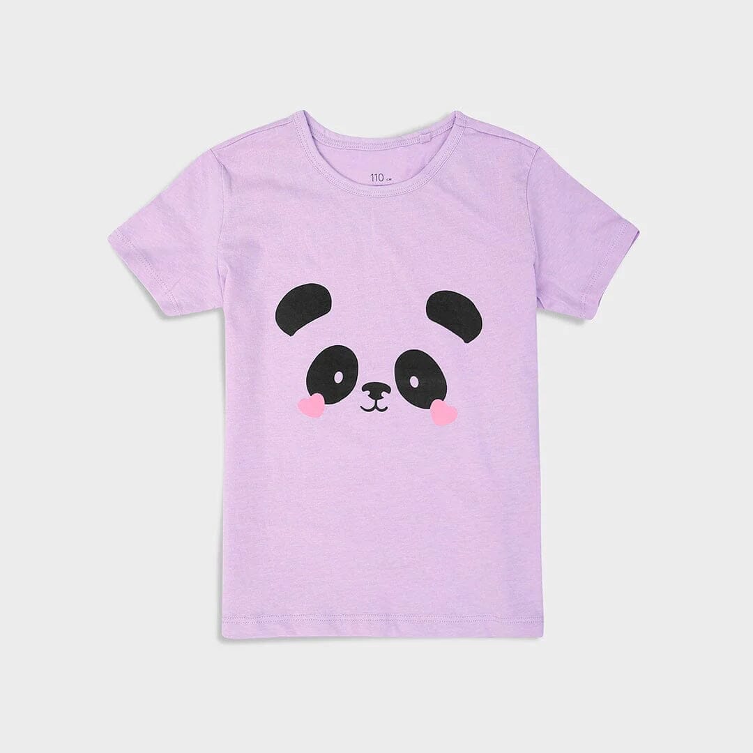 Imported Purple Slogan Soft Cotton T-Shirt For Girls (120692)