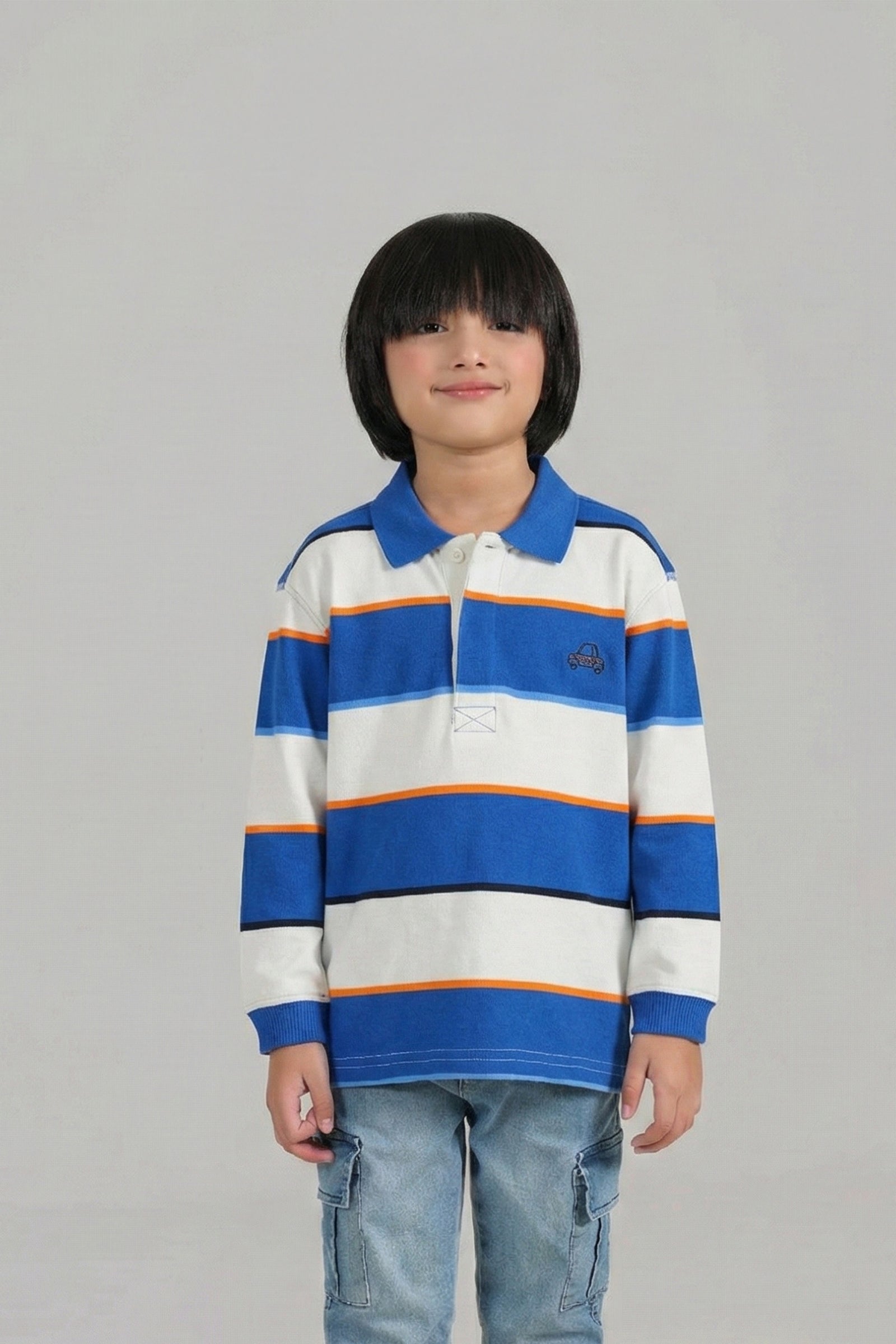 Polo Stripe Tee with Side Car Logo