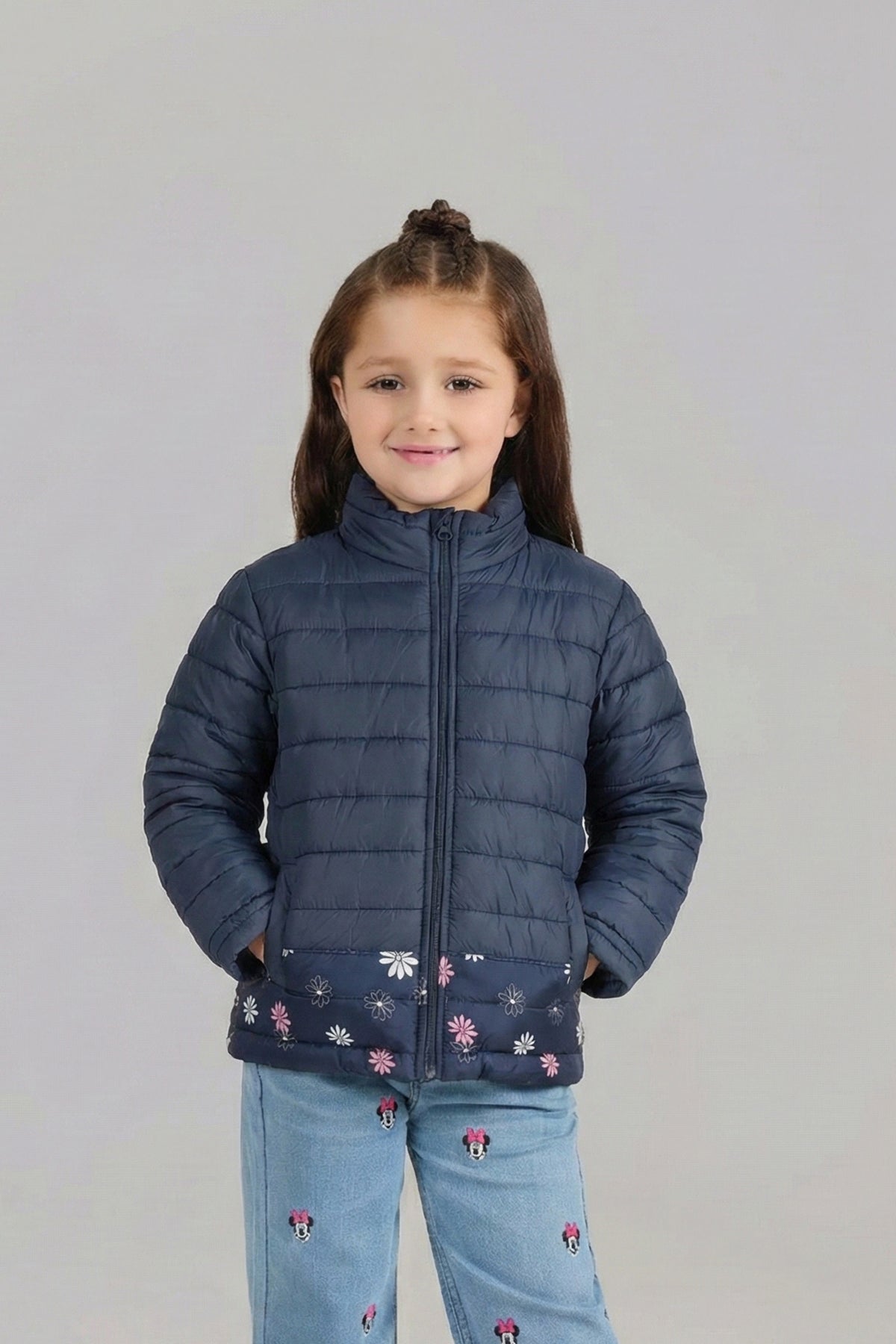 Navy Blue Zipper Jacket