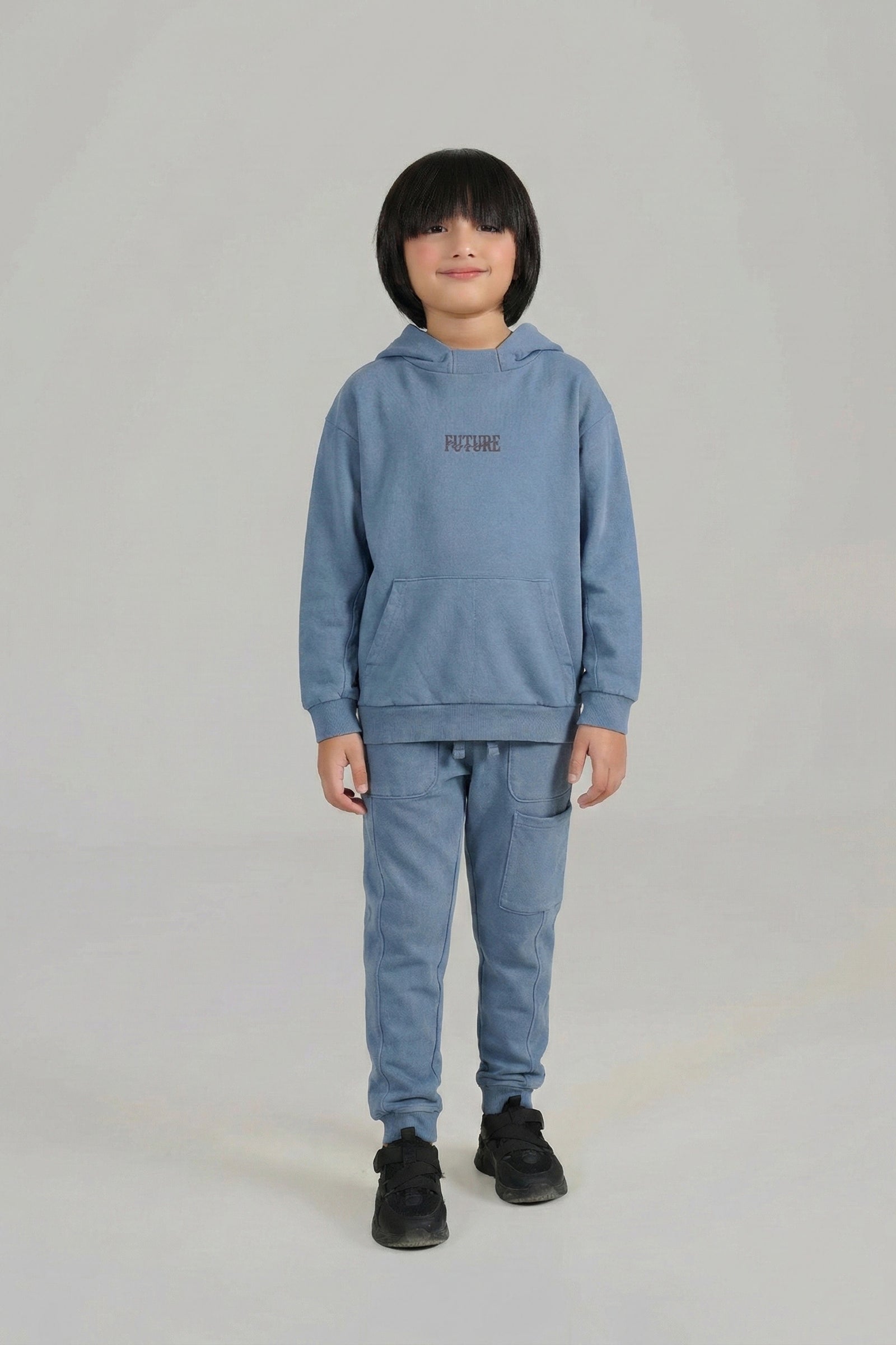 Retro Blue Future Tracksuit Set for Boys