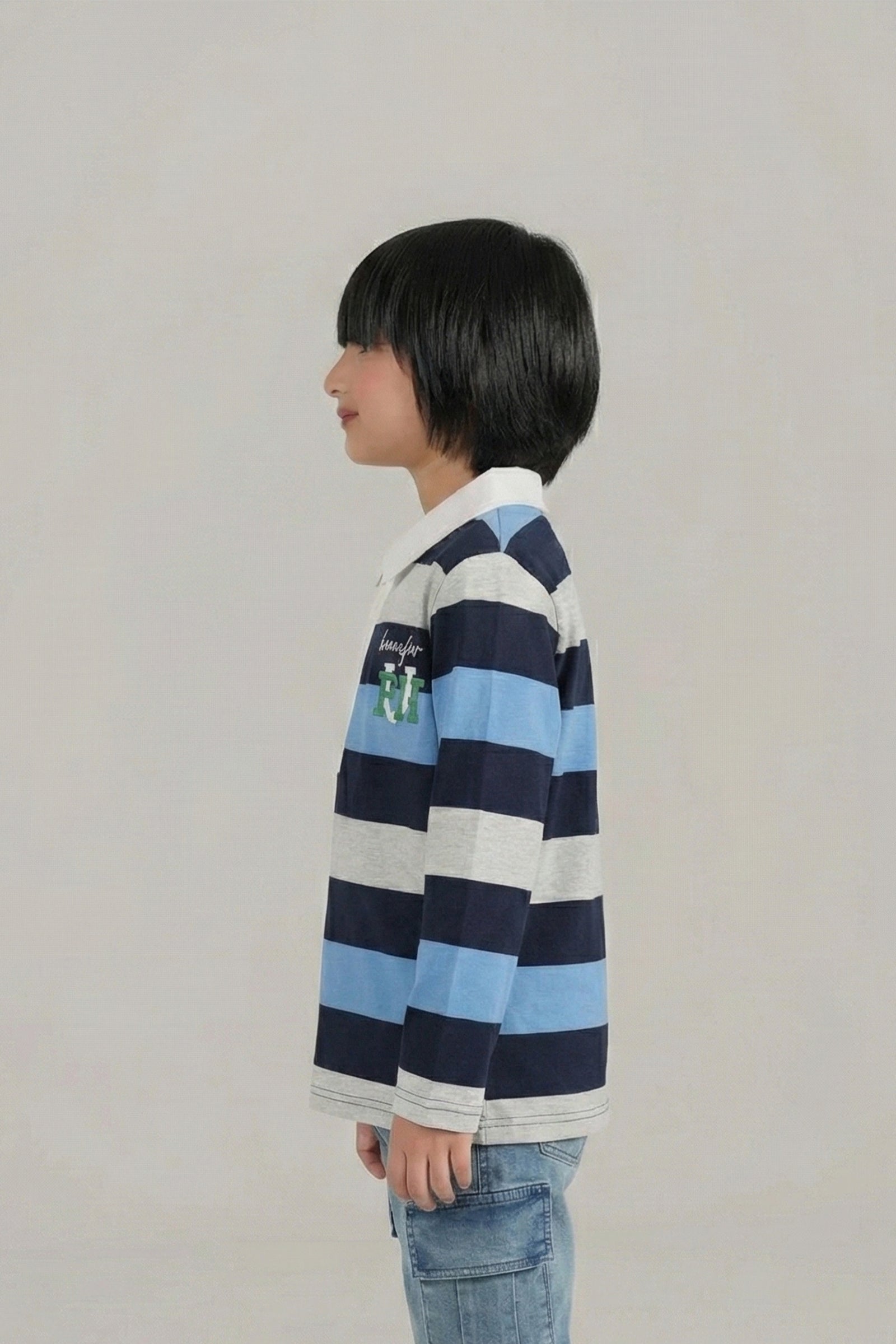 Here for Fun Striped Polo Tee