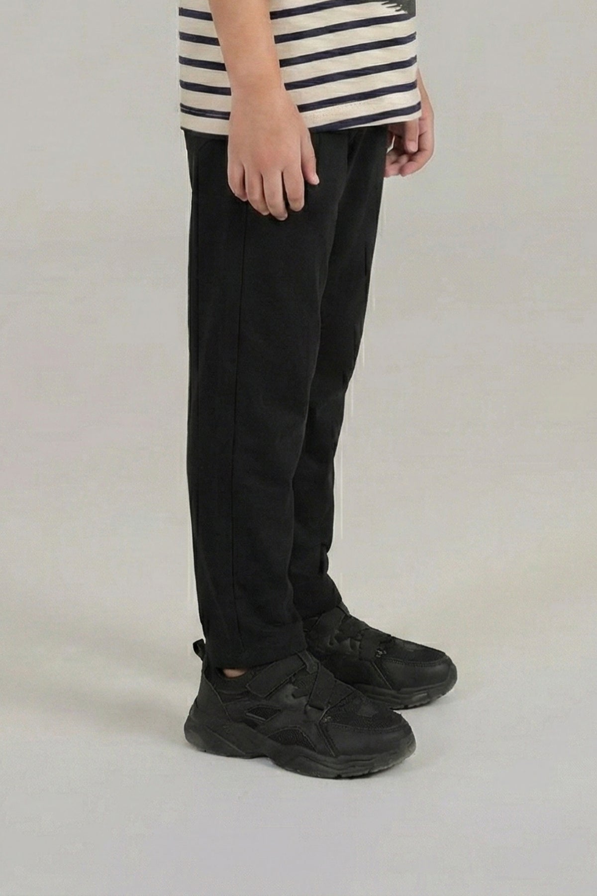 kids black plane trouser