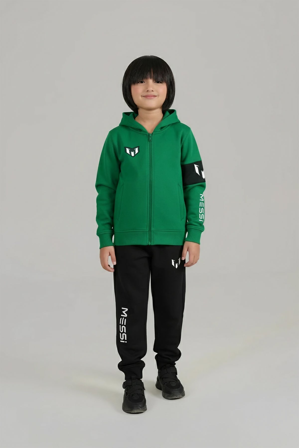 Green Messi Hoodie &amp; Jogger Set For Boys