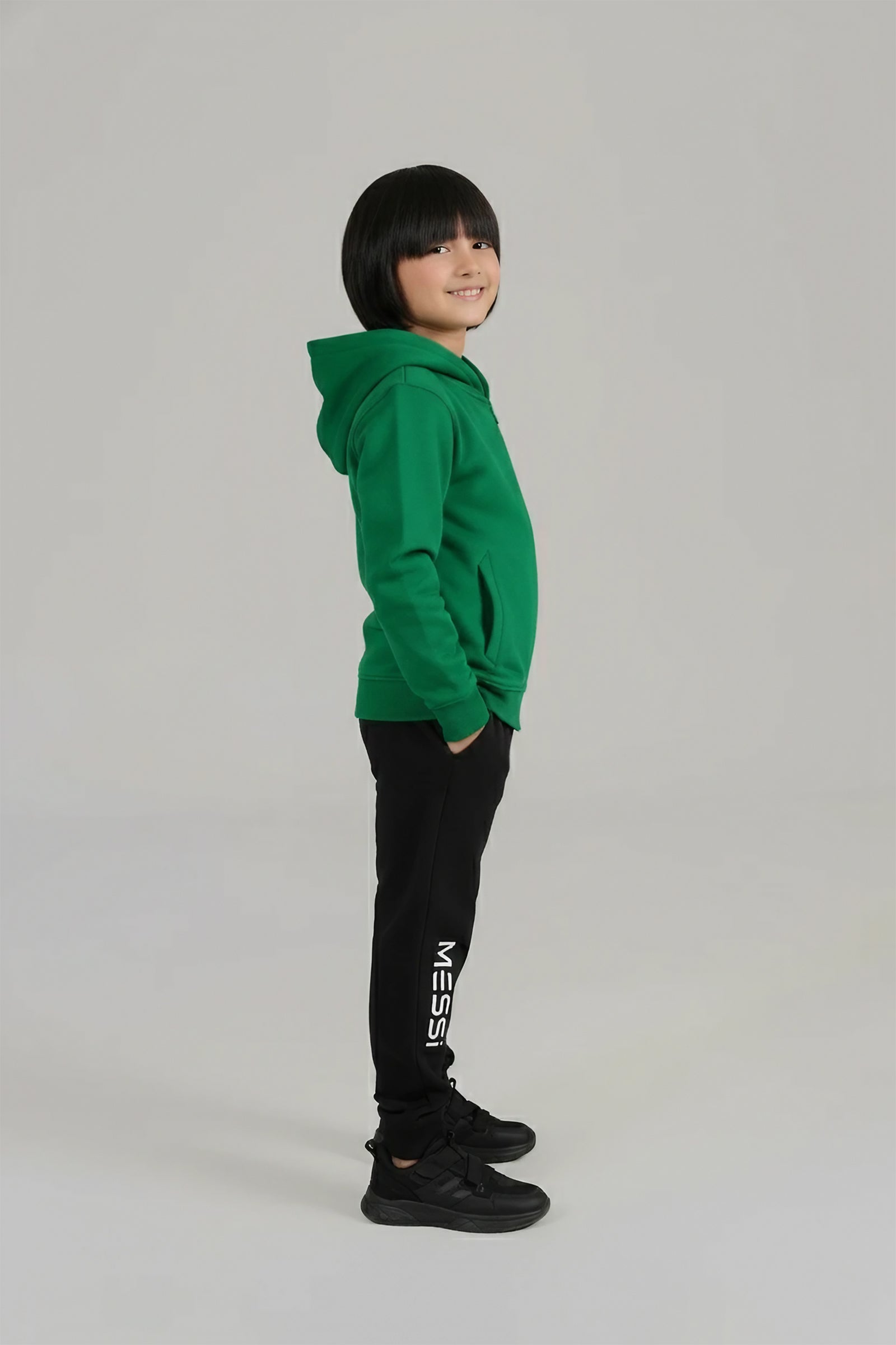Green Messi Hoodie & Jogger Set For Boys