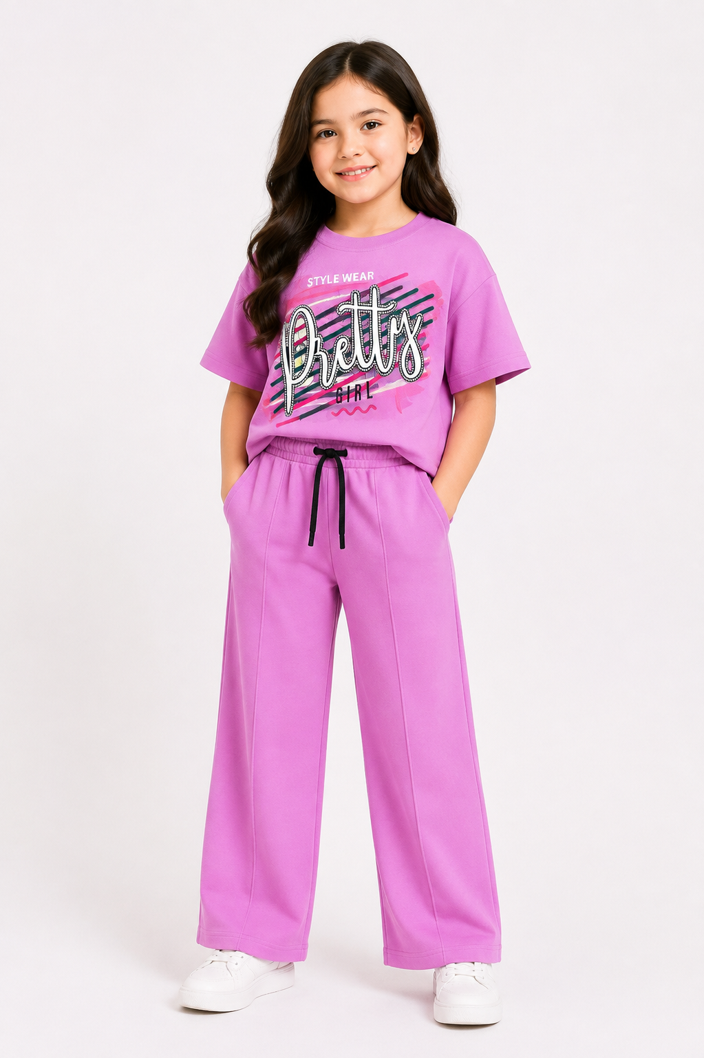 Pretty Girl Printed Co-Ord Set – Lilac