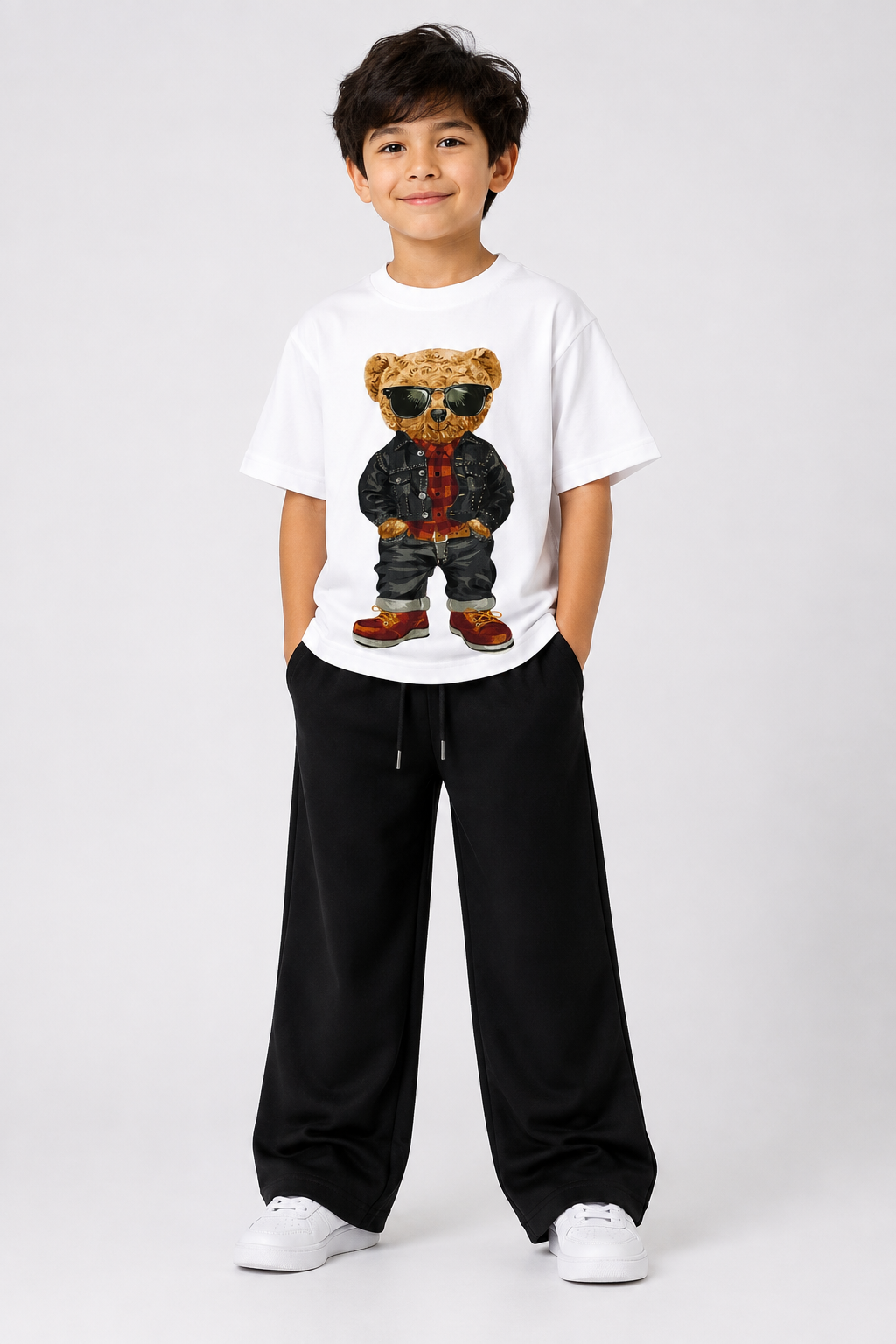 White Teddy Bear Graphic Co-Ord Set