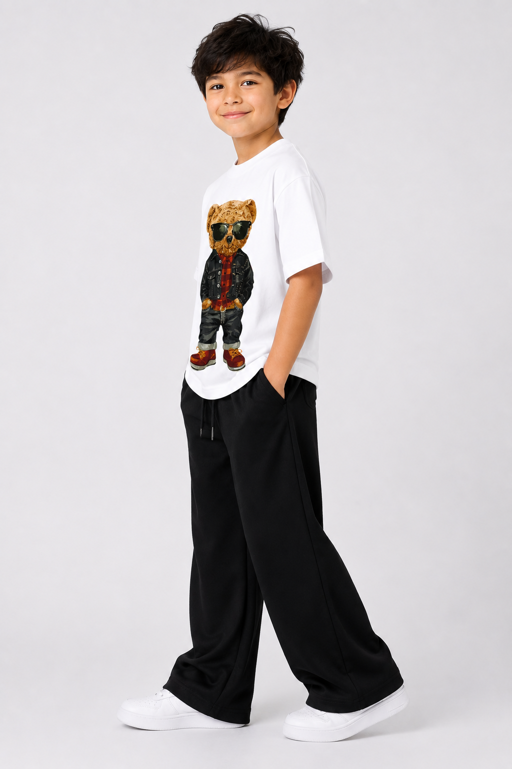 White Teddy Bear Graphic Co-Ord Set