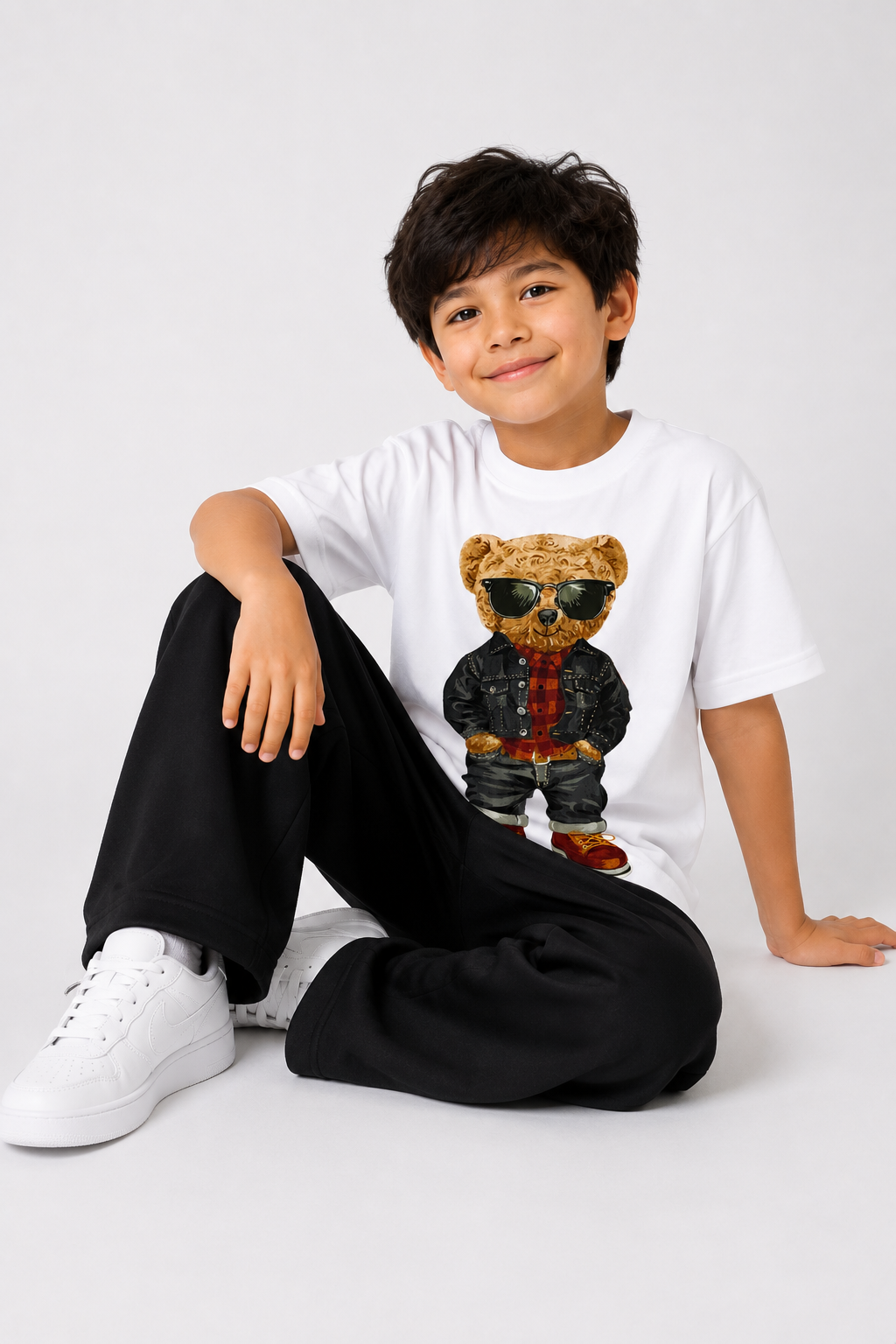 White Teddy Bear Graphic Co-Ord Set