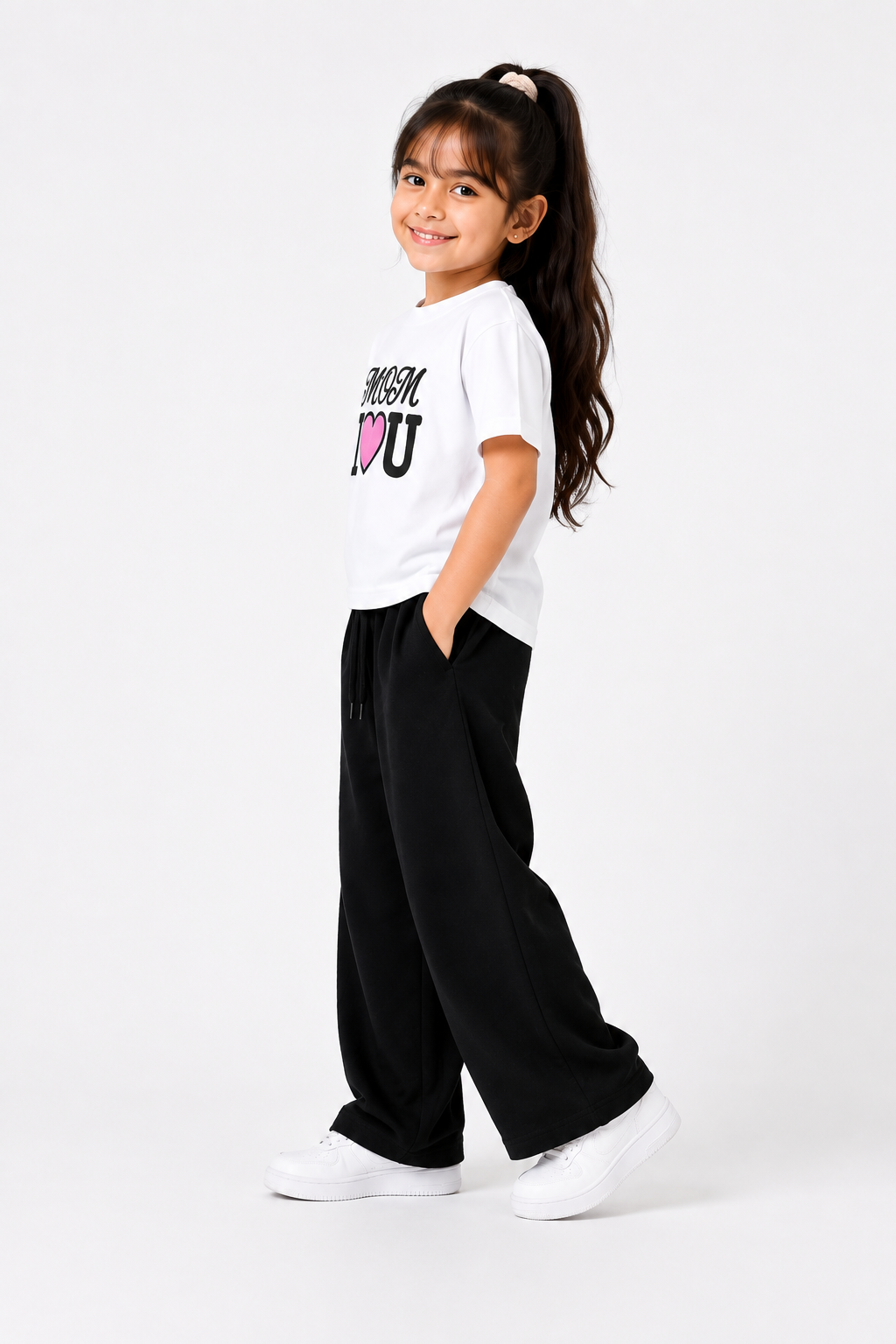 Mom I Love You White &amp; Black Co-Ord Set