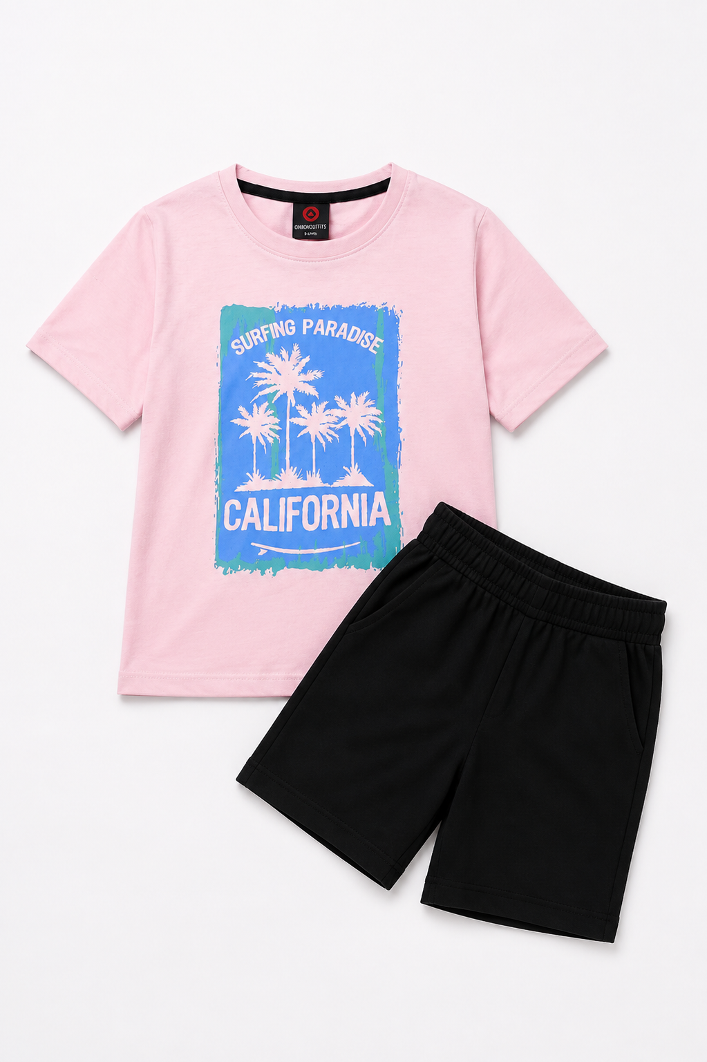 California Surfing Paradise T-Shirt with Black Shorts Set