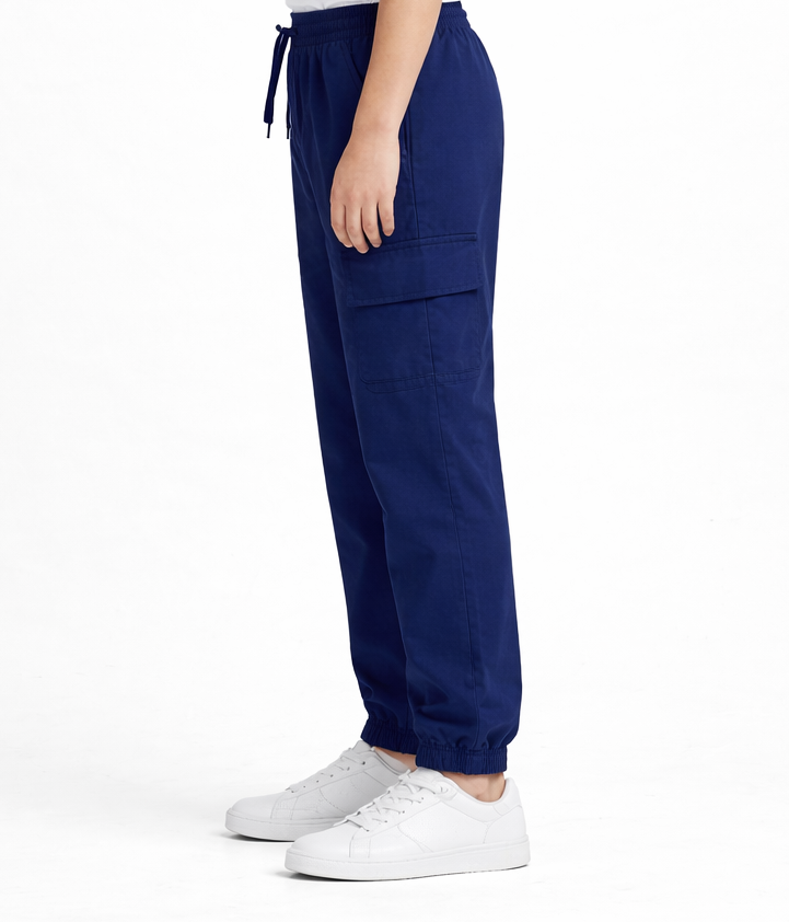 Kids Navy Blue Cargo Jogger Trouser
