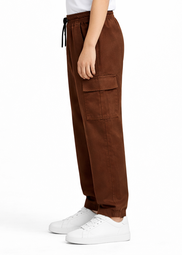 Kids Brown Cargo Trouser