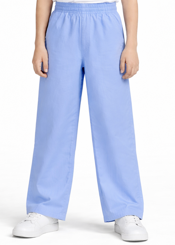 Kids Light Blue Wide-Leg Pants