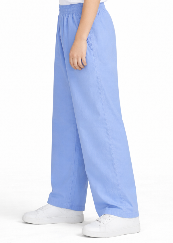 Kids Light Blue Wide-Leg Pants