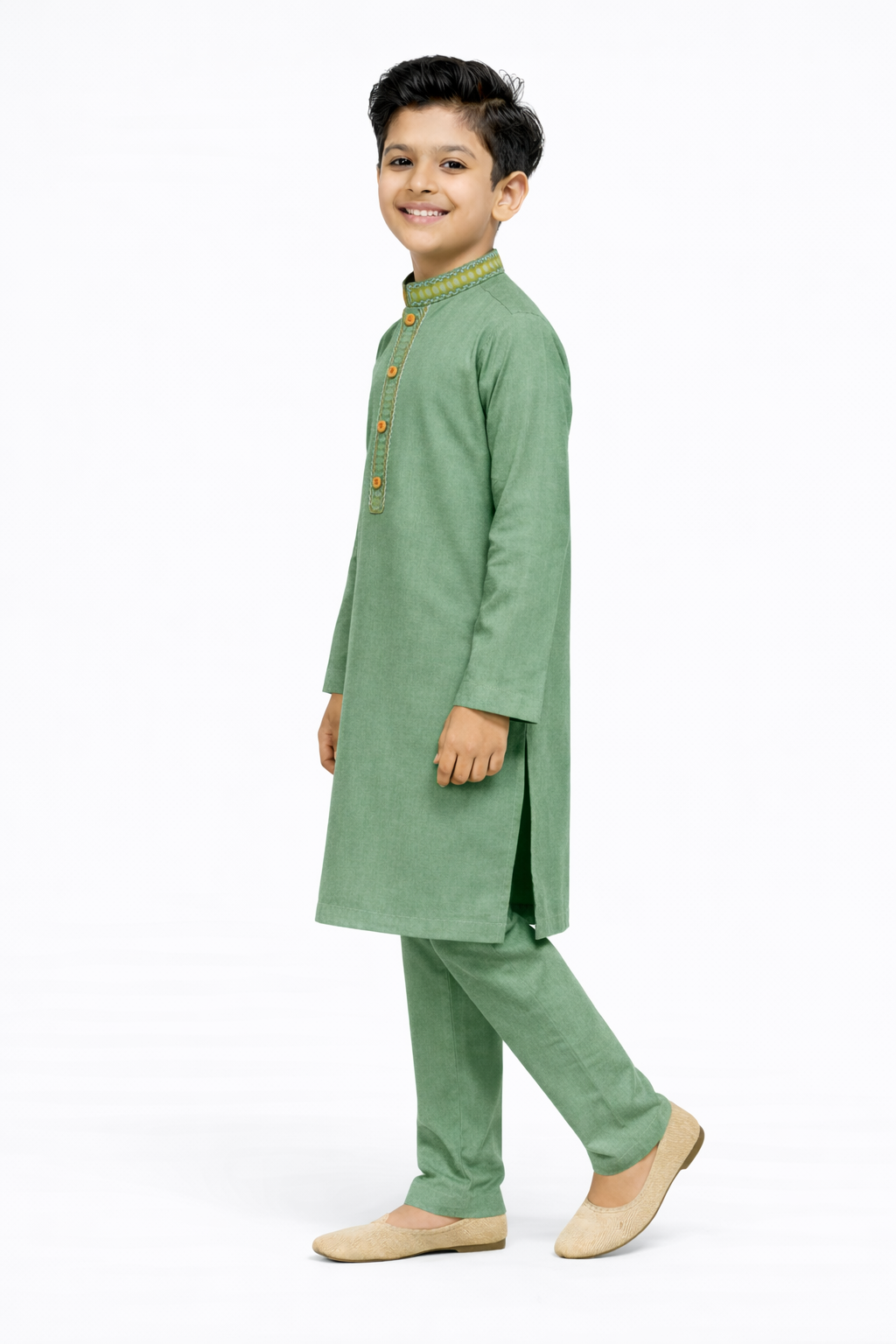 Classic Sage Green Boys Kurta Pajama