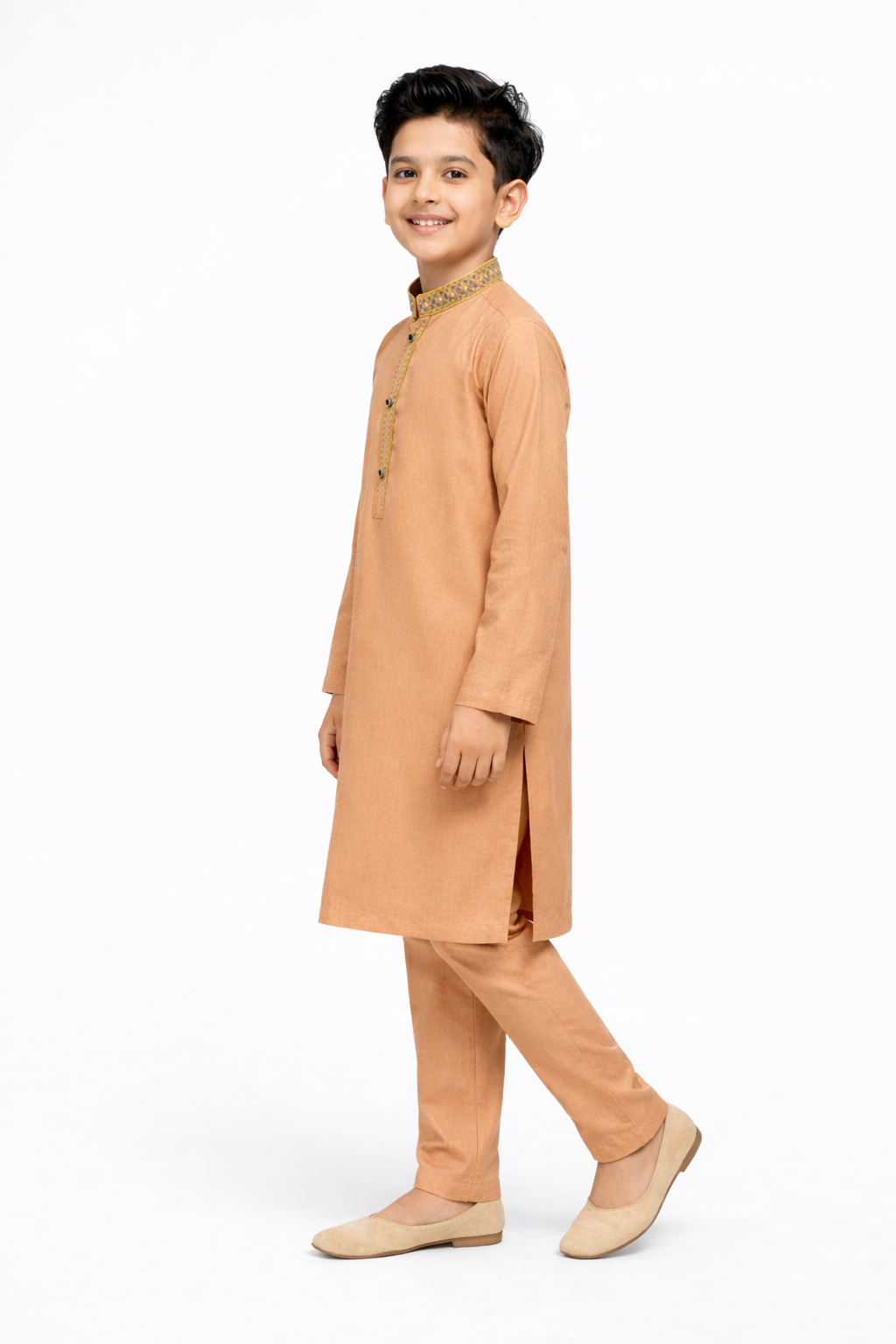 Rust Brown Boys Kurta Pajama