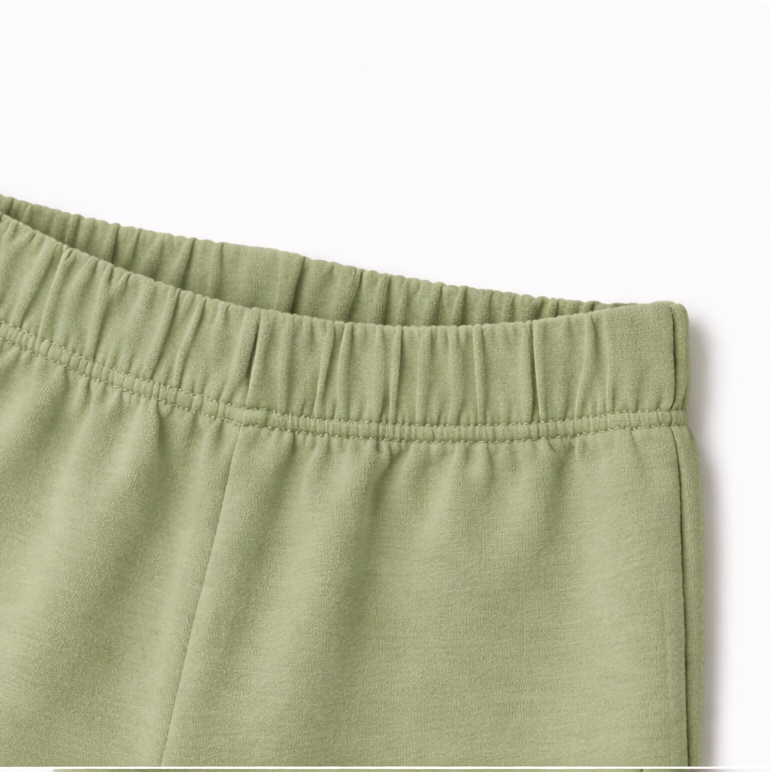 Kids Sage Green Straight-Cut Cotton Tights