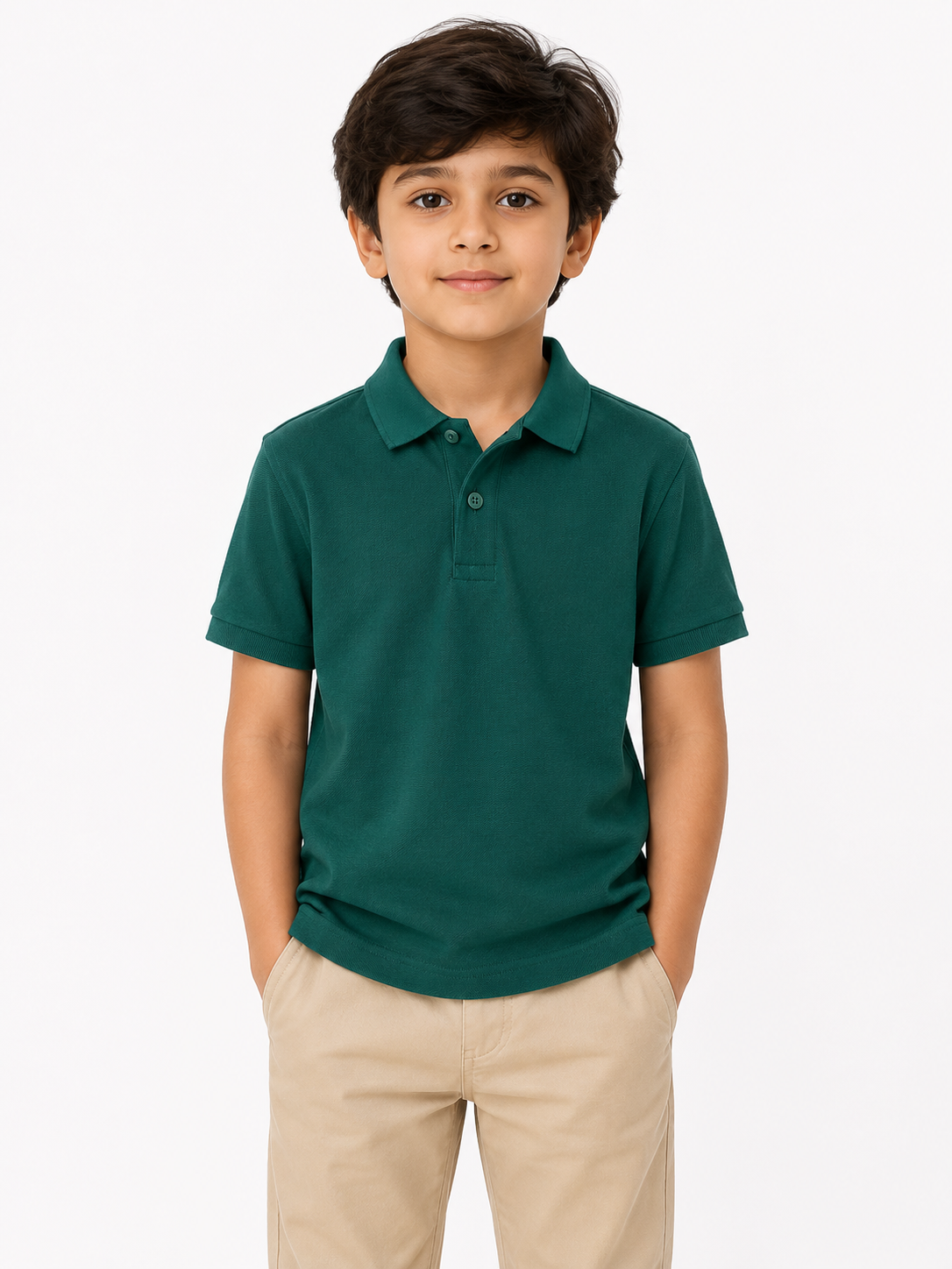 Kids Premium Emerald Green Polo Shirt | Classic Everyday Essential