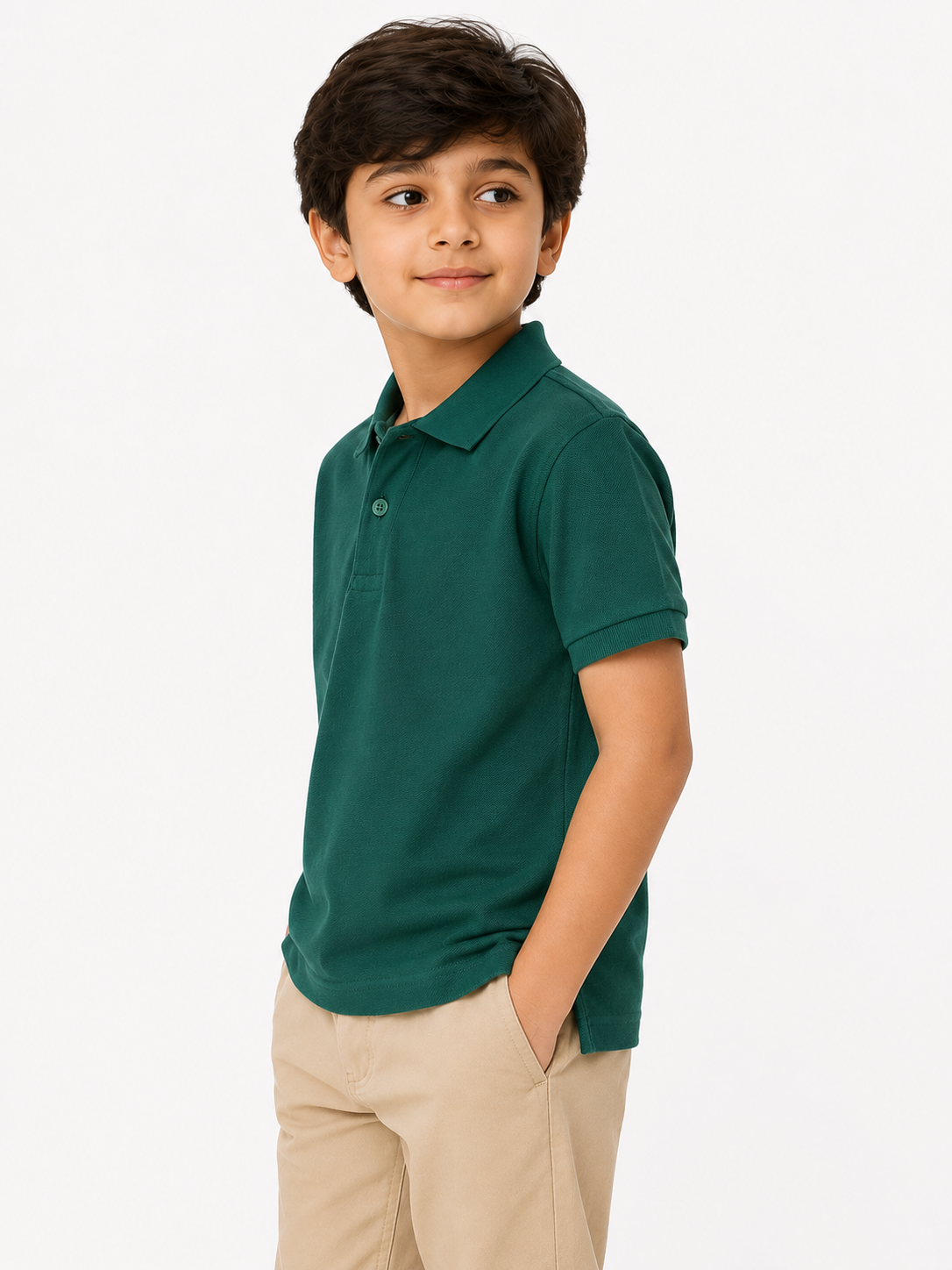 Kids Premium Emerald Green Polo Shirt | Classic Everyday Essential
