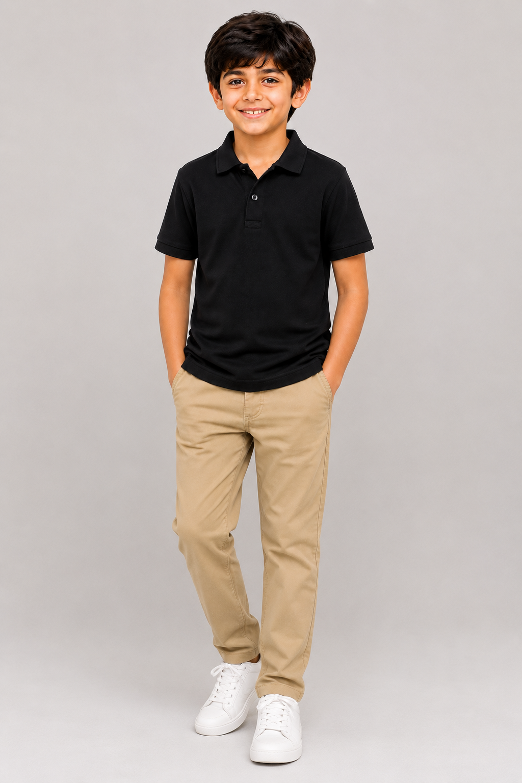 Kids Classic Black Polo Shirt