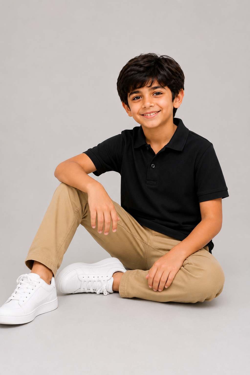 Kids Classic Black Polo Shirt
