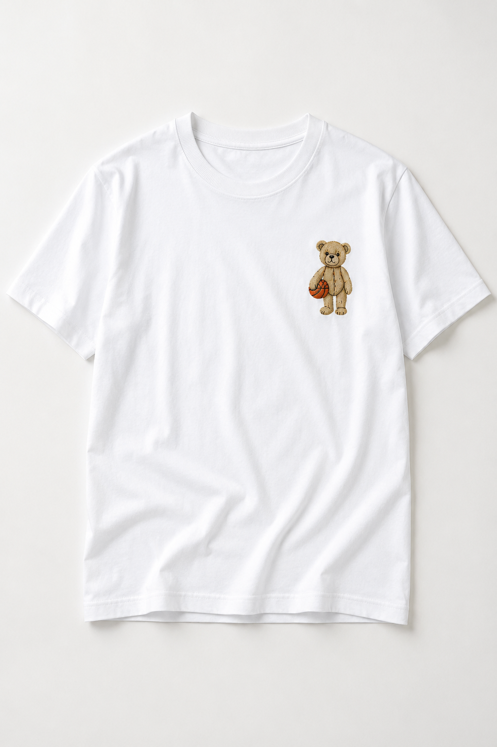 Kids White Teddy Bear Graphic T-Shirt