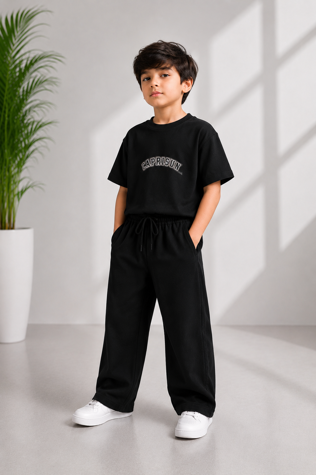 Kids Black Caprisun Co-Ord Set
