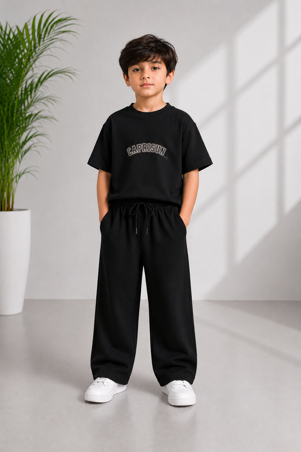 Kids Black Caprisun Co-Ord Set