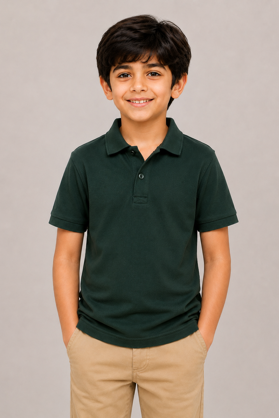 Kids Dark Green Polo Shirt – Classic Everyday Comfort