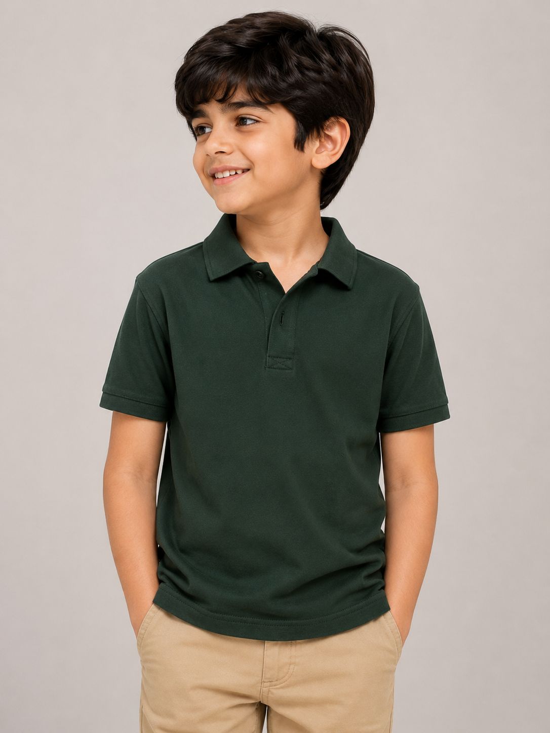 Kids Dark Green Polo Shirt – Classic Everyday Comfort
