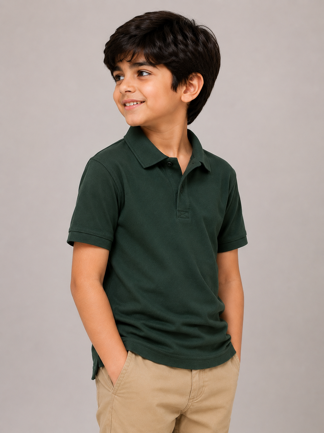 Kids Dark Green Polo Shirt – Classic Everyday Comfort