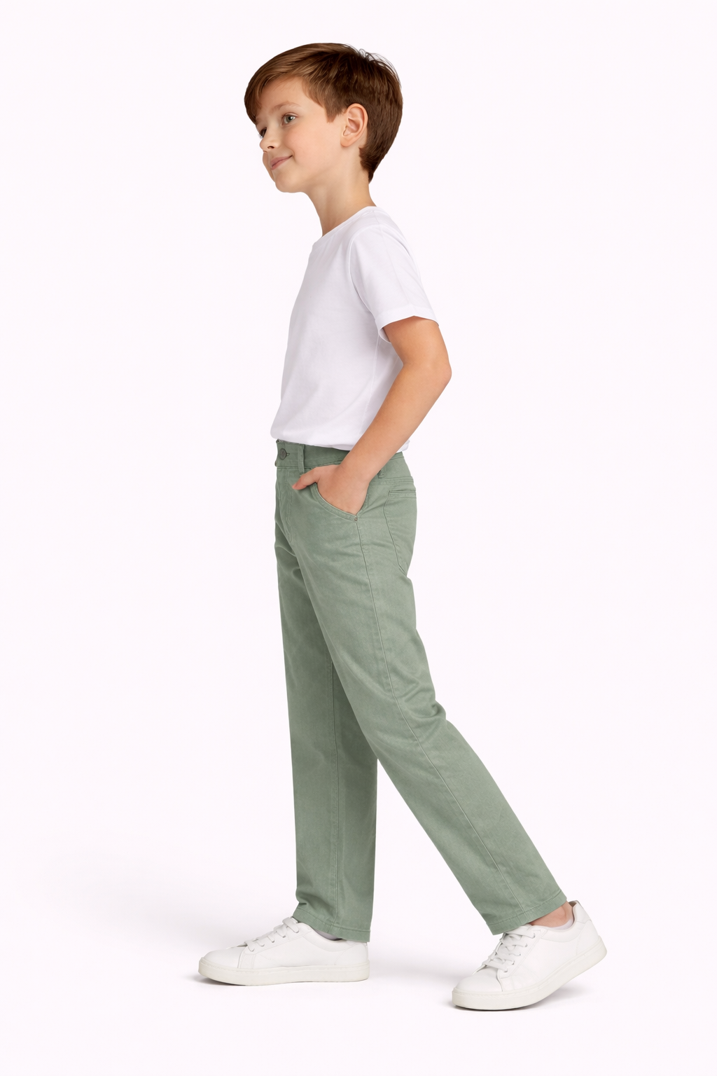 Kids Sage Green Cotton Pants