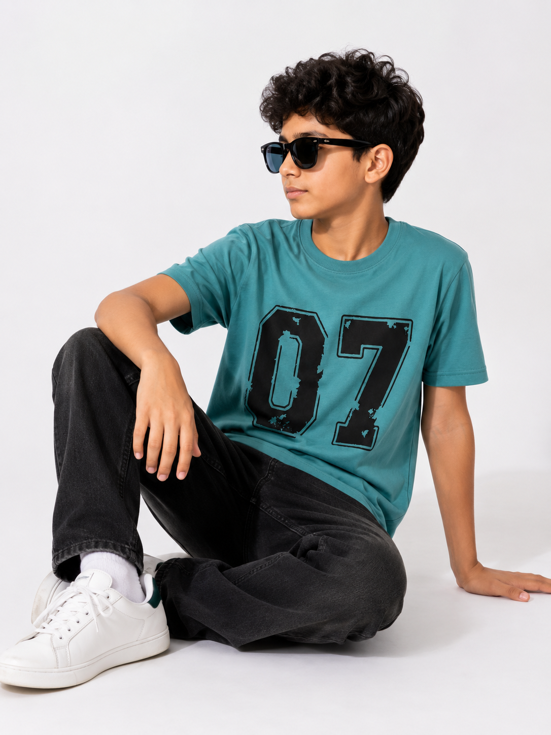 Kids 07 Graphic T-Shirt – Teal