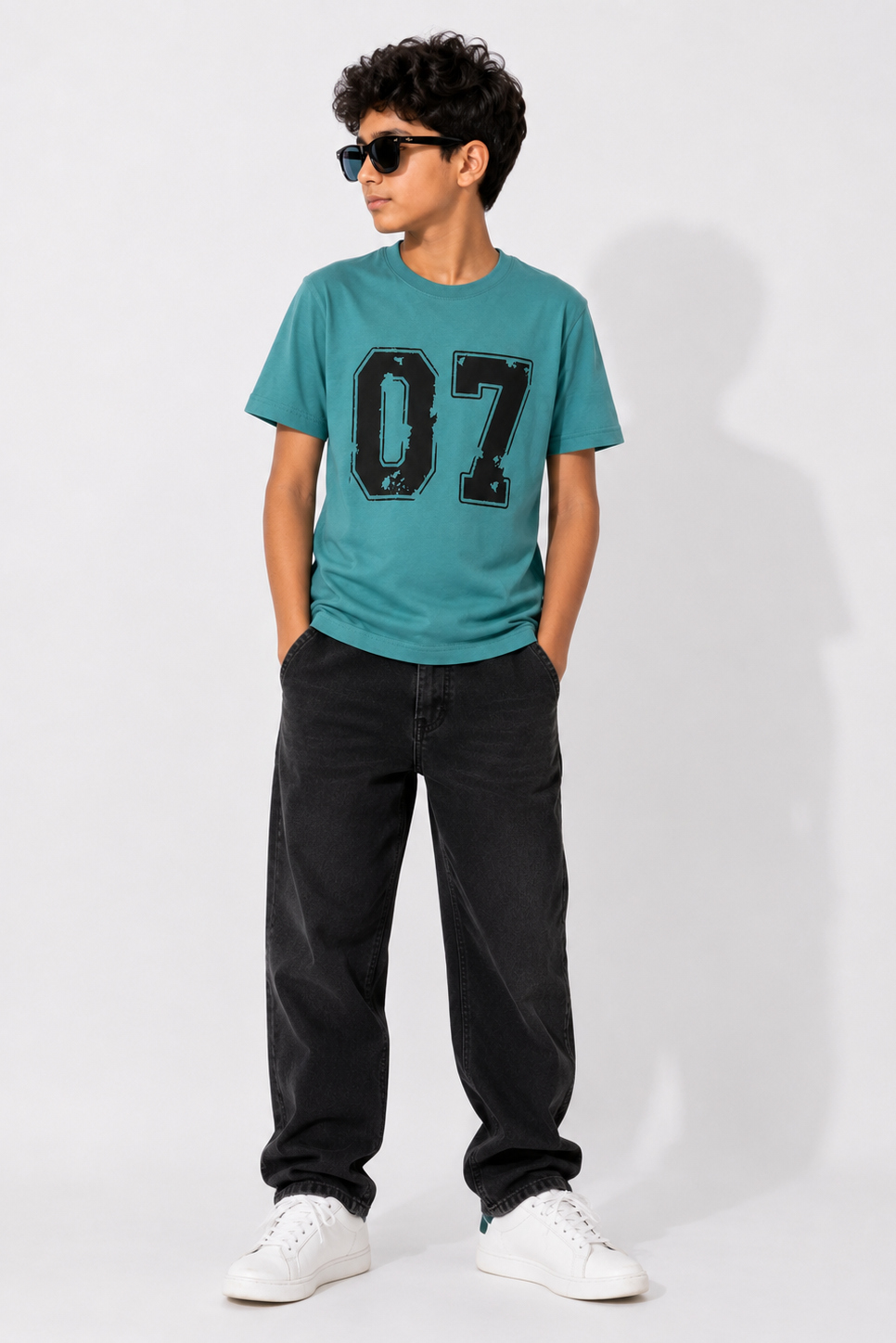 Kids 07 Graphic T-Shirt – Teal