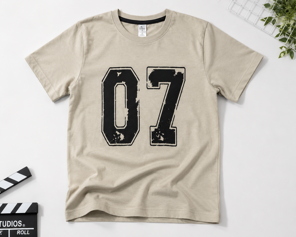 Kids 07 Graphic T-Shirt – Beige