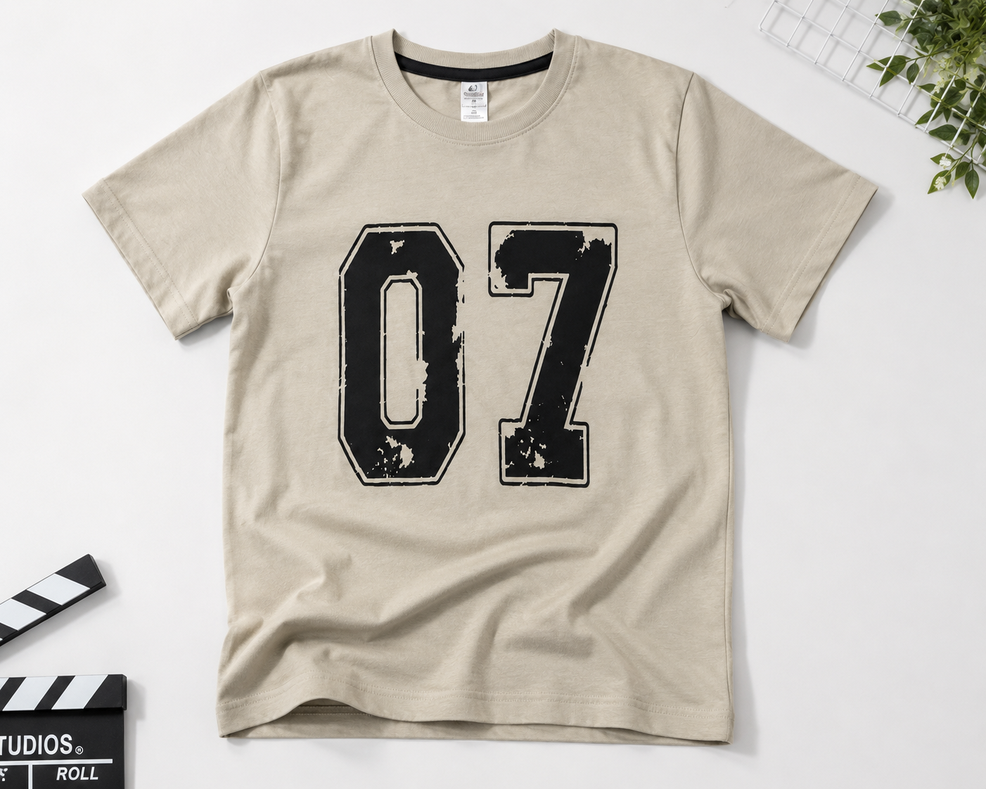 Kids 07 Graphic T-Shirt – Beige